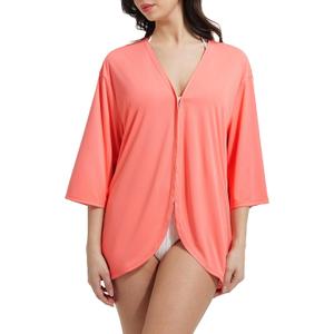 baleaf Women's Long Sleeve Sun Shirts UPF 50+ Lightweight Open Front Cardigan with Pockets Beach Cover Up SPF Sun Wrap (Pink, L)