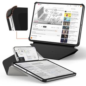 MOFT Dynamic Folio Case for iPad Pro 11" (M5 2025 / M4 2024)-[Reinforced Corner Protection] Stable Slim Magnetic Stand with 20+ Viewing Angles, Premium MOVAS Leather, Misty Cove x Jet Black