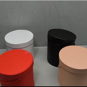 Cholemy 4 Set Round Flower Boxes with Lids 3 Sizes Round Gift Boxes for Arrangements Nesting Gift Box with Handle for Graduation Birthday Anniversary Wedding(Pink, Red, White, Black)