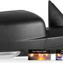 Passenger Side Mirror for 2009-2018 Ram 1500 2010-2018 Ram 2500 3500 2019-2024 1500 Classic Tow Mirror Power Heated Turn Signal Puddle Light Manual Folding-Right