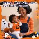 Baby Halloween Teething Toys, Soft Pumpkin & Ghost Textured Silicone Teether for 3-6 6-12 Months, BPA-Free Baby Halloween Teether Toys, Boo Basket Stuffers Sensory Gifts for Infant Boys & Girls