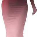 HBQ Women's Bodycon Maxi Dress Long Sleeve Square Neck Lounge Dresses Sexy Night Out Party Dress-Gradient-XXL