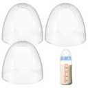 Ciieeo Baby Bottle Caps Replacement Set Compatible with Pigeon Feeding Bottles Leakproof Milk Bottle Lids Clear Plastic 3-Pack for Travel and Home Use