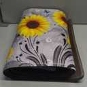 Likiyol Sunflower Kitchen Rugs Sets of 2 Kitchen Mats for Floor Anti Fatigue Mats for Kitchen Floor, Spring Kitchen Rugs Non Slip was Washable, Floral Standing Floor Mats, 18''x30''+18''x48'' (Gray)