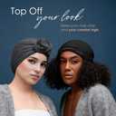 Silk Satin Lined Halo Turban Head Wrap Pre-Tied Skull Cap for Men and Women Sleeping Bonnet Hair Cover Chemo Hair Loss Hat, Size: X-Large