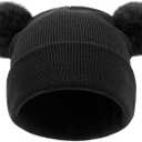 Baby Beanie Hats Toddler Infant Winter Hat for Boys Girls Newborn Beanies with Pom Pom (Black)