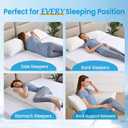 QUTOOL Cooling Pillow for Sleeping, CertiPUR-US Shredded Memory Foam Full Body Pillow Set of 1, Long Pillow for Bed with Removable Double-Sided Soft & Cool Cover, Soft Yet Supportive,White