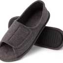 Magtoe Mens & Womens Open-Toe Adjustable Memory Foam Slippers, Comfy and Breathable House Shoes for Indoor/Outdoor (M)