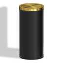 7.92 gallon/30L Kitchen Trash Can with Lid,Tall Slim,Elegant,Black,Brushed Stainless Steel Lgarbage Can for Office,Hotel,Kitchen (30Lblack)