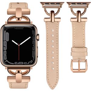 Wearlizer Leather Band Compatible with Apple Watch Bands Women 38/40/41/42mm(Series 11 10), Fancy Dressy Strap for iWatch Series 11 10 9 8 7 6 5 4 3 SE/Ultra 3 2 1