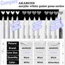 AKARUED Acrylic White Paint Pen Fine Tip: 8 Pack 0.7mm Black White Paint Marker Pens for Wood, Water-Based Markers for Black Paper Metal Stone Plastic Writing, Opaque Ink (6 White +2 Black)