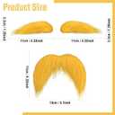 Yellow Mustache and Eyebrows for Adults, Novelty Yellow Fake Beard and Eyebrows, Cosplay Halloween Costume Accessories Funny Party Favor Men Women
