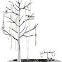 MORE&LESS Tree and Deer Jewelry Rack,for Ring Earrings Necklace Bracelet,Suitable for living rooms, bathrooms,offices,etc.