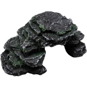 EATAKWARD Gecko Hide Shale Scape Step Ledge, Reptile Cave Hideout Tank Accessories Decorations, Ideal for Reptiles, Amphibians, Leopard Gecko, Lizard, Frogs, Turtle (Black, 8 * 5 * 3inch)