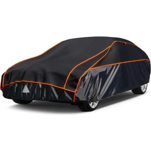 Kayme Hail Protector Car CoverAnti Hail Thickened Multi-Layered EVA Car Cover Waterproof All Weather with Wind Straps, Outdoor Hail Protection Cover, Fits Sedan/Coupe 186-193 Inch Vehicles (black)