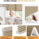 LazBlinds Cordless Cellular Shades, Light Filtering Honeycomb Shades for Home, Thermal Insulation Noise Reduction Blinds for Windows, 43'' W x 48'' H, Taupe