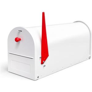 Large Mailboxes for Outside, Black Metal Mailbox, Galvanized Steel Post Mount Mail Box, Large Capacity, 21.97 x 13.62 x 18.35 Inches White