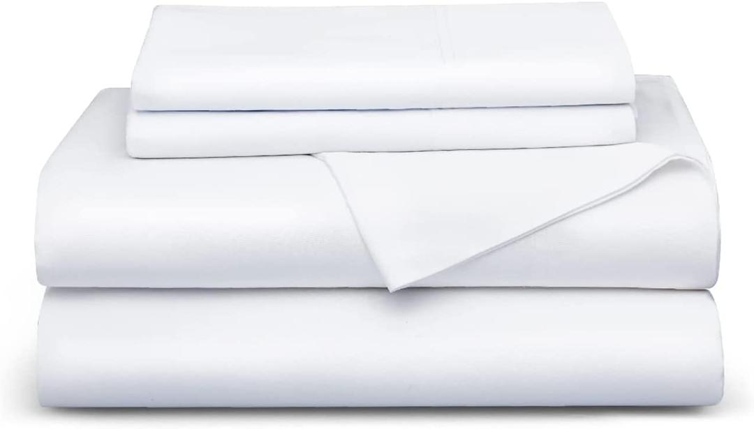 Bedsure King Size Sheet Set, Cooling Sheets King, Rayon Derived from Bamboo, Deep Pocket Up to 16", Breathable & Soft Bed Sheets, Hotel Luxury Silky Bedding Sheets & Pillowcases, White