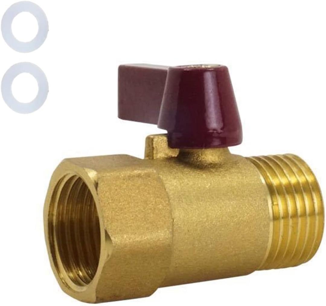 1/2 inch Brass Ball Valve, DN15 Full Port Forged Brass, 1/2" NPT Male x Female Thread, Shut Off Switch for Water, Oil, Gas