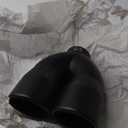 Black Dual Exhaust tip - 2.5" ID x 7"OD x 8.5"L - Double Wall Weld On Muffler Tail Pipe Stainless Steel Black Coated