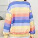 Girls Sweatshirts Striped Rainbow Shirts Kids Cotton Long Sleeve Pullover Crewneck Tops Toddler Casual Clothes, 150