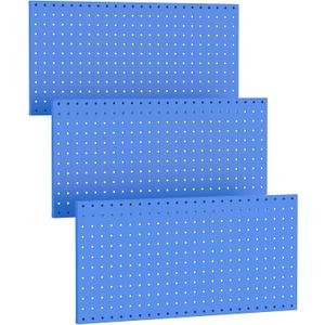 TORACK 3 PCS Metal Pegboard Panels(12x24 inch) for Wall Garage Utility Tools Storage Pegboard for Workbench, Modular Peg Board Tool Organizer Board Kit(Pack of 3, Blue)