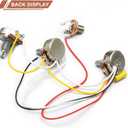 SAPHUE Bass Wiring Harness Prewired Kit 250K Big Pots 2 Volume 1 Tone For Jazz Bass Electric Guitar Parts