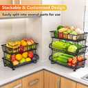 Gsiekare 3-Tier Rolling Pantry Organizer and Storage Cart with Wheels Stackable Wire Snack Cart for Kitchen, Pantry Shelves and Storage Rack for Fruit, Vegetables, Onion, Potato (1 Pack)