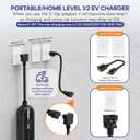 AIMILER Level 1/2 Tesla Charger(WiFi APP/Plug-Play), 16A, 25ft Cable ETL Certified, 240V NEMA 6-20P Plug & 110V 5-15P Adapter, NACS Connector, Portable Electric Car EV Charger (Black)