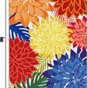 Colorful 5x8 Outdoor Area Rug Washable Multicolored Patio Rug Tropical Botanical Floral Chenille Waterproof Outdoor Carpet for Living Room, Deck, Backyard, Porch, Rainbow