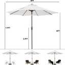 9FT Solar-Powered LED Patio Umbrella with Tilt Crank,Outdoor Market Umbrella with 32 Lights,Sunshade for Deck, Garden and Pool