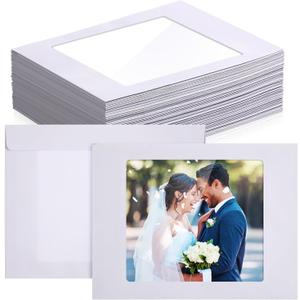 Ctosree 100 Pcs Full Face Envelopes 37lb Paper White Booklet Envelopes with Clear Full Window for Photos Catalog Magazine Brochures Certificates Company Calendar, 9 x 12 Inch