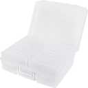 novelinks Clear 4" x 6" Photo Organizer with Handle – 16 Transparent Inner Photo Storage Cases, Portable Picture Keeper & Craft Supply Box – Holds 1600 Photos-Transparent