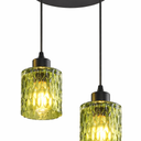 2- Light Semi Flush Mount Ceiling Light, Vintage Black Kitchen Ceiling Light Fixture with Green