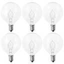 40 Watt E12 Candelabra Base Round Bulbs,G50 Light Bulbs for Full Size Scentsy Warmer,Chandelier,Decorative Vanity Lights,Ceiling Fans Lights,120V Dimmable Globe G16 1/2 Bulb,2700K Warm White,6 Pack