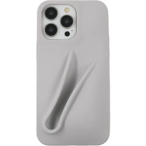 Soft Touch Silicone Lip Gloss Phone Case for iPhone 15 Pro Max / 14 Pro Max, Minimalist Matte Design, Shockproof & Anti-Fingerprint Cover (Gray)