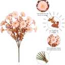 Fake Mums Fall Artificial Flowers Plants for Outdoors Autumn Decoration, 12 Bundles Silk Morning Glory with Eucalyptus Realistic UV Resistant Faux Mums for Outside Planter Yard Garden Home Indoor, Mix (2 Mixed Color(6 Orange, 6 Light Orange))