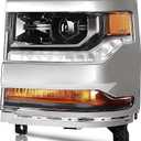 Headlight Assembly Fit 2016-2018 for Silverado 1500, 2019 for Silverado 1500 LD Driver Side Headlight Chrome Housing GM2502451