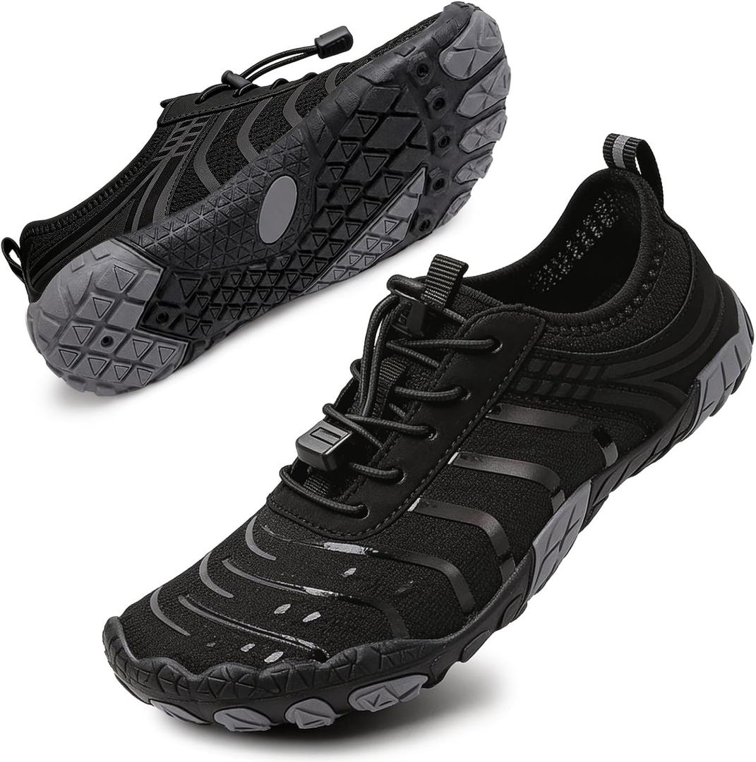 Barefoot Shoes for Women & Men, Grounded Walking Hiking Barefoot Shoes, Wide Toe Box Non-Slip Water Athletic Footwear, Comfortable Vitality Barefoot Footwear, Trail Running Sneakers Unisex, 12.5 W Women, 11 Wide Men