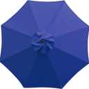 Sunnyglade 9ft Patio Umbrella Replacement Canopy Market Umbrella Top Outdoor Umbrella Canopy with 8 Ribs (Navy Blue)