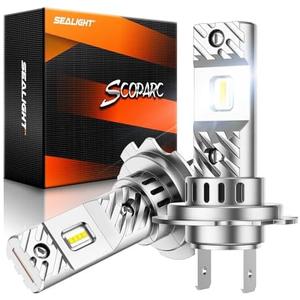 SEALIGHT H7 Bulbs 36000LM Ultra-Bright S6 H7 Dual Bulbs No Adapter Required No Cordless, 6500K White Light, 60000+Long Lifespan, 1:1 Design Plug-N-Play, Marker Light Assemblies, Pack of 2