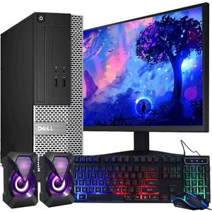 Dell OptiPlex Computer Desktop PC, Intel Core i5 3rd Gen 3.2 GHz, 16GB RAM, 2TB HDD, New 22 Inch LED Monitor, RGB Keyboard and Mouse, WiFi, Windows 10 Pro 