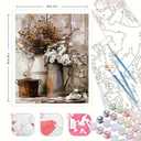 Easy Paint by Numbers Kit for Adults Beginner, Flowers Adult Paint by Number Kits on Canvas, DIY Painting with Numbers for Adults, Acrylic Simple Oil Paints by Number Kits for Home Wall Decor 16x20 In