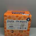 Pura Hypoallergenic Diapers Size 2 (7-13 lbs) Monthly Pack, Totally Chlorine Free, Wetness Indicator, Suitable for Sensitive Skin, Soft Organic Cotton Comfort, Overnight, 6 Packs of 29 (174 Diapers)