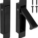 2 pcs Pocket Door Edge Pull, 304 Stainless Steel Pocket Door Handle Hidden Door Hardware for Pocket Sliding Doors Bathroom Closet Hallway Laundry (Black)