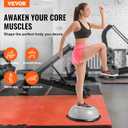 VEVOR 23-inch Half Exercise Ball Trainer, 660 lbs Capacity Balance Ball, Includes Resistance Bands and Pump, Ideal for Full Body Workouts, Yoga, and Strength Training at Home Gym, Gray