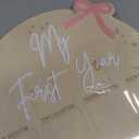 WAUAO Bow My First Year Birthday Board - One Year Of Photo Board,Monthly Milestone Wood Photo Board,First Birthday Decorations Girl,12 Months Photo Banner