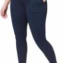 Mondetta Womens Midweight High Rise Jacquard Knit Legging (US, Alpha, Small, Regular, Regular, Navy Academy)