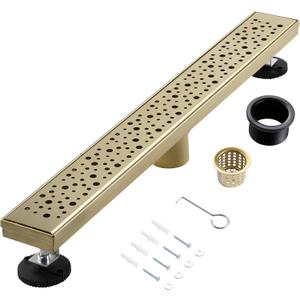Linear Shower Drain, 48 inch Brushed Gold