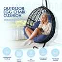 Thickened Egg Chair Cushion, 47x40x7, 9 Pounds Navy, Patio Furniture Cushions